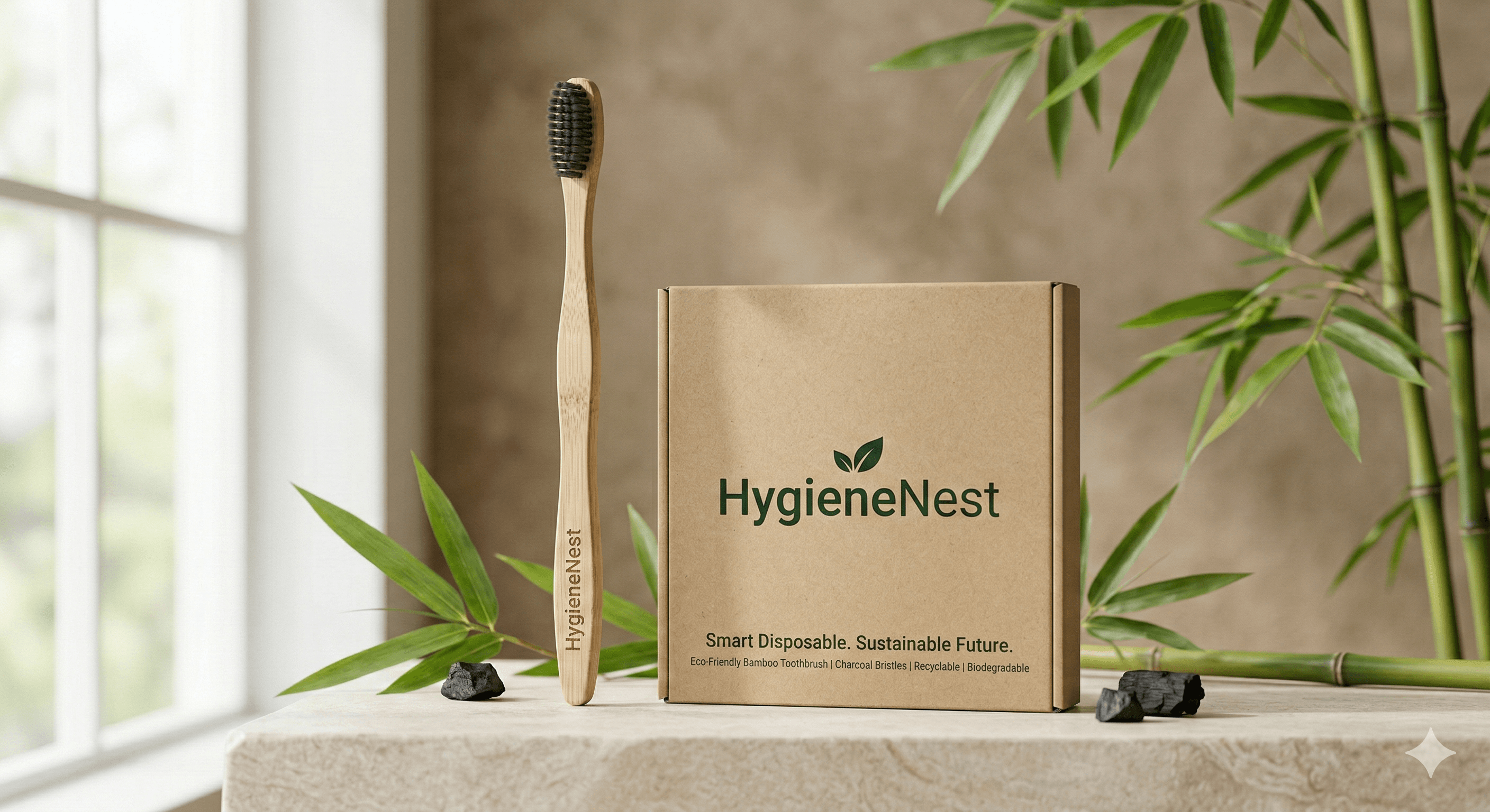 Bamboo Toothbrush – Soft Bristles, Pack of 4