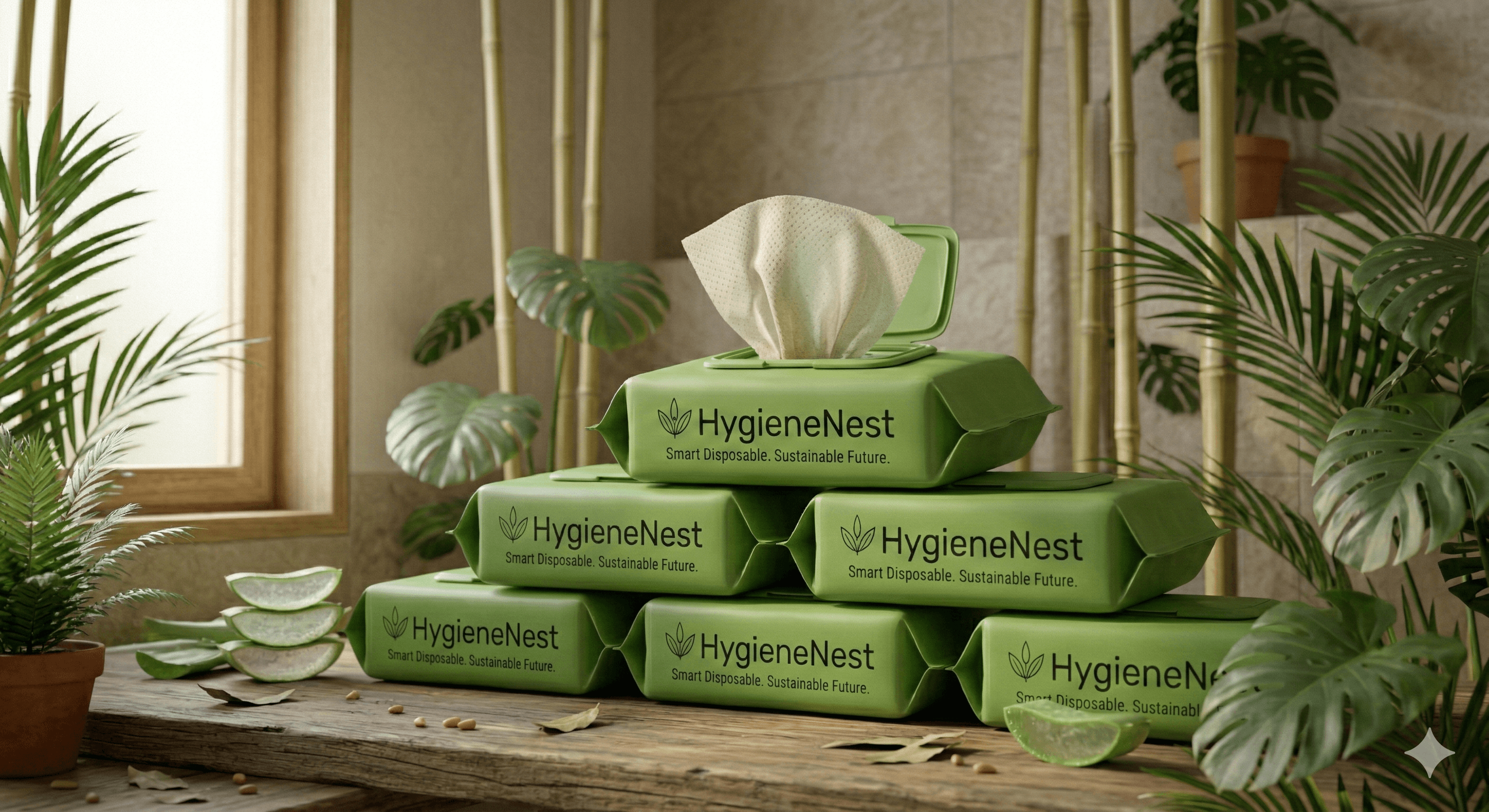 Bamboo Aloe Vera Wet Wipes – 80 Sheets, Pack of 2